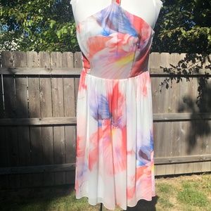 WHBM Watercolor Chiffon Halter